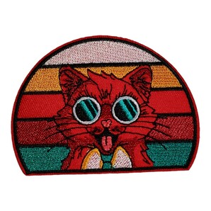 D-50【 アイロンワッペン 】 刺繍ワッペン アップリケ リメイク 猫 ネコ cat キャット patch パッチ アイロンワッペン ワッペン の画像1