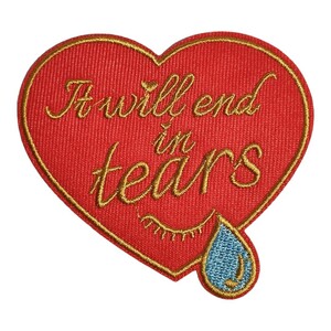 P-31【 アイロンワッペン 】 刺繍ワッペン アップリケ リメイク ハート heart 涙 Tears ディアーズ アイロンワッペン ワッペン patch