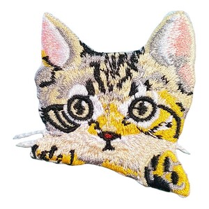 S-71【 アイロンワッペン 】 刺繍ワッペン アップリケ リメイク 猫 ネコ cat キャット アイロンワッペン patch パッチ wappen ワッペン