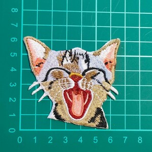 S-77【 アイロンワッペン 】 刺繍ワッペン アップリケ リメイク 猫 ネコ cat キャット アイロンワッペン patch パッチ wappen ワッペンの画像2