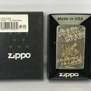 E02-2237 中古品 HANA HANA Zippo -No Biscus No Life- パチスロ ”ハナハナ”シリーズ ライター GENUINE Zippo PRODUCT 6525475の画像1