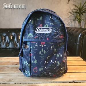 Coleman コールマン リュック ウォーカーミニ キャンプマップ柄 ネイビー