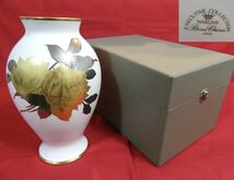 美品 NARUMI ナルミ 花瓶 約29cm EXECUTIVE COLLECTION エグゼクティブコレクション フラワーベース 花器 金彩 銀彩 壺 花柄 インテリア _画像1