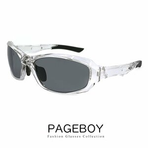 新品 メンズ サングラス py5112-2 uvカット 紫外線対策 pageboy バイク アウトドア クリア フレーム 男性用