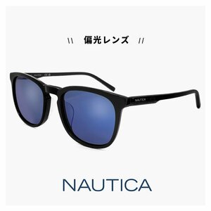 新品 ノーティカ 偏光サングラス NAUTICA n6007slb-001 N6007slb uvカット ウェリントン 型 アジアンフィット ブルー ミラー レンズ