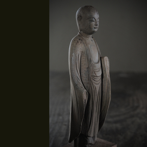 仏教美術 古い白木のほとけ 地蔵菩薩木彫像 古道具 民藝 民芸 仏像 茶室 佛敎美術 木雕佛像