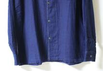 【良品】GAIJIN MADE(ガイジンメイド）◆藍染め インディゴ ガーゼ生地 長袖シャツ 3_画像3