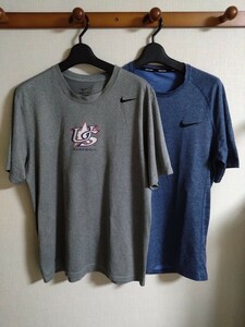 NIKE Tシャツ 半袖 Mサイズ USA輸入品 2枚セット メンズ ナイキ グレー系 ブルー系