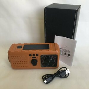 YEZRO 多機能ラジオ PO-R01 オレンジ 手回し充電 77 00495