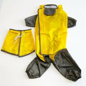  dog for raincoat with a hood . for large dog yellow × gray 77 00453