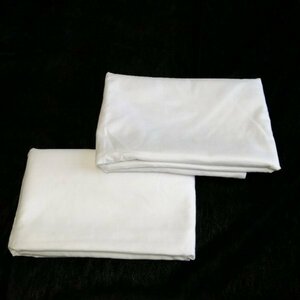 枕カバー 63×43cm ポリエステル100% ホワイト 封筒式 2枚セット 77 00458