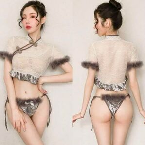 コスプレ チャイナドレス レース ベビードール セクシー 紐パン 透け感 レースランジェリー ナイトウェア 大人 匿名配送