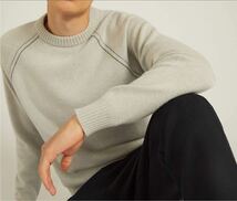 【送料無料】【23SS】【美品】LoroPiana ロロピアーナ BABY CASHMERE ベビーカシミヤ クルーネック セーター ライトグレー 50_画像3