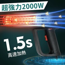 ◆新品 ヒートガン ホットガン 2000Ｗ 無段階調温 2段階風量 ノズル5種類_画像2