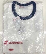 送料無料 サイズS kanko クルーネック 丸首 半袖シャツ 花紺 新品未使用 体操着 体育 スポーツ JP408 学校 カンコー 白 半そで Tシャツ_画像1