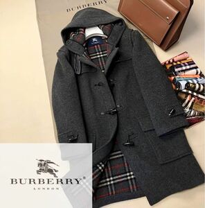 D7未使用品【希少!speciality duffle!!】参考価格22万 ●BURBERRY LONDON●英国製ウールダッフルコート　バーバリーコート　レディース　L