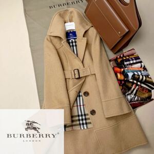 e1【ふわふわアルパカを纏う】参考価格12万●未使用品BURBERRY ●贅沢な手触り感〜ウールトレンチコート バーバリーコート レディース