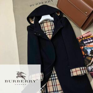 G11【魅惑のパリジェンヌ】参考価格14万●超美品BURBERRY LONDON●華やかなオーラ!高級ウールトレンチコート バーバリーコート レディースの画像1