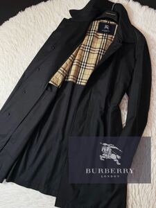 D2【神秘のシルク100%】定価17万 未使用品級●BURBERRY LONDON●スタイリッシュ抜群●最高峰ステンカラーコート●メンズ バーバリーコート