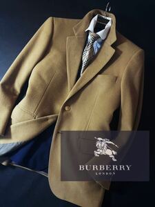 D4【極上カシミヤ】定価15万 未使用品級●BURBERRY LONDON●ホース騎士装飾!!●ウールジャケットコート●メンズ　バーバリーコート 