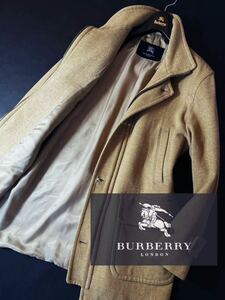 e13【圧倒的アンゴラ】定価16万 超美品●BURBERRY LONDON●極上アンゴラ●ジップアップステンカラーコート●メンズ バーバリーコート LL