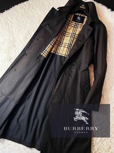 e15【最高峰!極上シルク】定価18万 超美品●BURBERRY LONDON●スタイリッシュ抜群●ステンカラーコート●メンズ バーバリーコート M