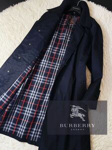 F45【繊維の宝石シルク!!】定価22万 超美品●BURBERRY prestige collection●極上の質感!!ステンカラーコート●メンズ バーバリーコート 