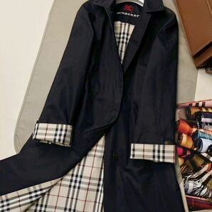 G5【煌めくパリジェンヌ】参考価格14万●BURBERRY LONDON●圧倒的高級感●スタイル抜群!!ステンカラーコート バーバリーコート レディースの画像3