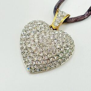 SWAROVSKI スワロフスキー ラインストーン ハート ネックレス ペンダント アクセサリー レディース シルバー系