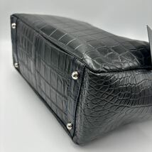 【未使用】 JRA認定 Maam ELEGANCE crocodile leather クロコダイル ワニ革 ハンドバッグ 本革 ブラック 黒 レディース FN240322_画像5