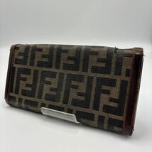 FN240322-FENDI フェンディ ズッカ柄 長財布 ブラウン系 ロングウォレット 財布_画像2