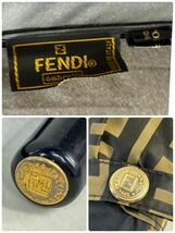 FN240322-FENDI フェンディ ズッカ柄 雨傘 アンブレラ 雨具 ブラック系_画像10