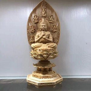  large day .. seat image ornament precise skill Buddhist image tree carving sculpture handicraft ... finishing goods height 31cm