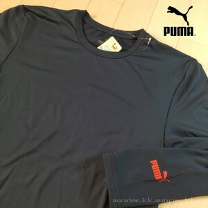 新品 プーマ PUMA クルー ネック シャツ 裏起毛 ネイビー 紺 柔らか素材 着心地抜群