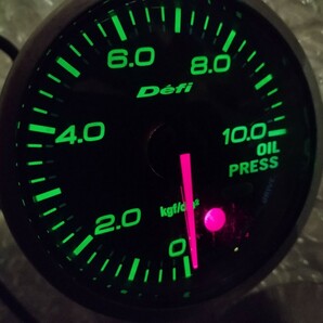 Defi デフィ 旧リンクメーター 油圧計 60φ 黒／緑イルミ link-meter 廃版品 日本精機 OILPRESSの画像2