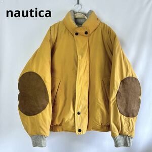 レアカラー 希少カラー 小文字タグ 旧タグ 90s 90年代 nautica ノーティカ レザーエルボーパッチ ダウンジャケット ブルゾン