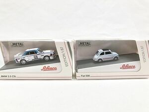  Schuco 1/87 Fiat 500*BMW 3.5 CSL set minicar including in a package OK 1 jpy start *S