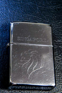 美品ZIPPO★シンガポール観光《マーライオン》　エッチング　7334-600-27