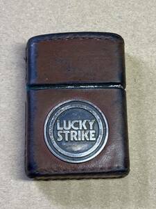 オイルライター ZIPPO ラッキーストライク 喫煙具 LUCKY STRIKE 革ケース付