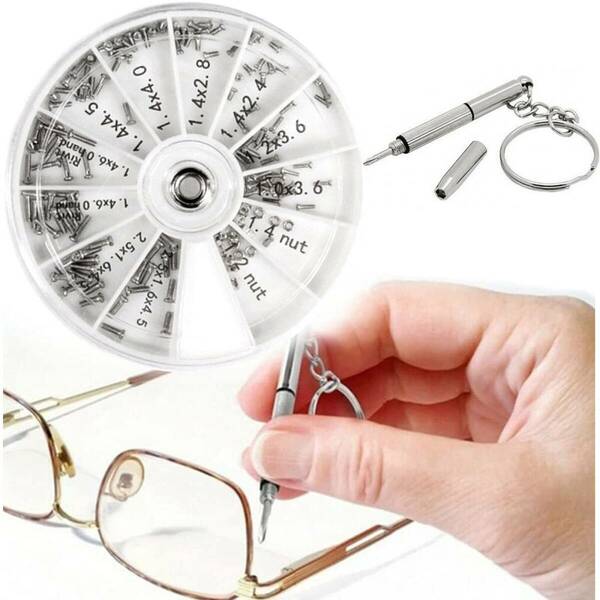 【売り切り商品】サングラス用ねじ めがね 修理ツール 120個セット 詰め合せキット 眼鏡用ねじ メガネ修理 腕時計修理 メガネ用