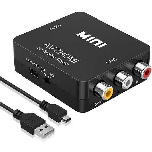 【SALE】HDMI to 変換器 to AV2HDMI AV USBケーブル付き HDMI変換コンバーター 音声転送 RCA 1