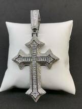 超BIG ロザリオ 十字架 ジルコニア クロス ブリンブリンネックレス シルバー_画像1