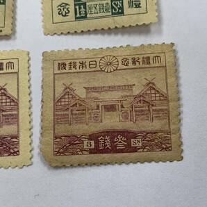 4、日本切手 記念切手 1928年 昭和大礼 2種 ほうおう・大嘗宮 4枚の画像5