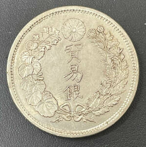 【超希少♪】貿易銀☆TRADE DOLLAR☆明治10年☆極美品☆量目27.2ｇ☆直径38.80ｍｍ☆品位　銀900/銅100