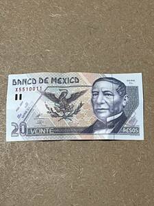 メキシコ　北米　 20ペソ　　紙幣　お札　お金