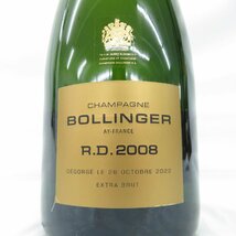 【未開栓】BOLLINGER ボランジェ R.D. 2008 シャンパン 750ml 12.5% 11534863 0326_画像2