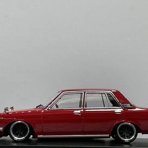 1/43 DATSUN/ダットサン ブルーバード1600SSS 510ブルーバード 希少チンスポ付き ワタナベタイプ深リムホイール 車高短 旧車 当時物の画像6