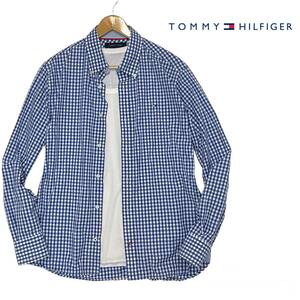 ★1円〜 TOMMY HILFIGER トミーヒルフィガー 雰囲気抜群 春夏 薄手 チェック柄 長袖シャツ Lサイズ ★