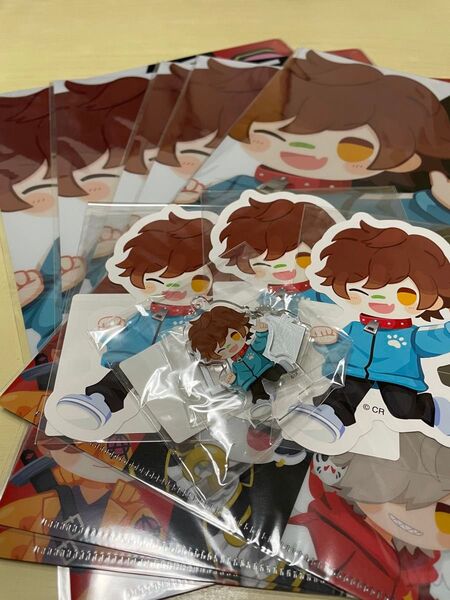 CRスクラッチcrazyraccoon第一弾WOKKA9点セットC賞アクリルキーホルダークリアファイルステッカーDMMウォッカさん