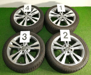 18×7.5J 5×112 メルセデス・ベンツ W205 Cクラス純正 225/45R18 95Q Yokohama iceGUARD iG60 中古 スタッドレスタイヤ 4本 2020年製 